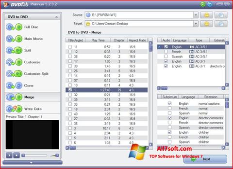 Skærmbillede DVDFab Windows 7