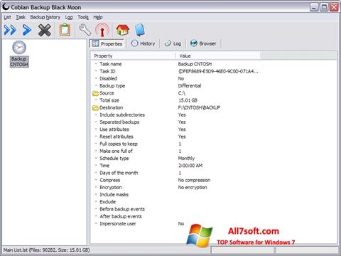 Skærmbillede Cobian Backup Windows 7