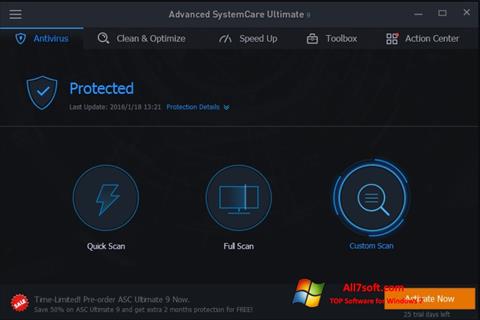Skærmbillede Advanced SystemCare Windows 7
