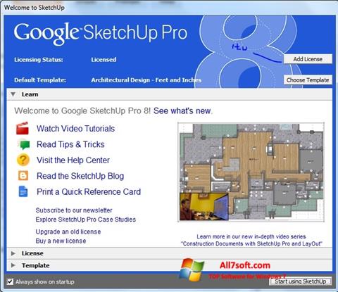 Skærmbillede Google SketchUp Pro Windows 7