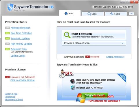 Skærmbillede Spyware Terminator Windows 7