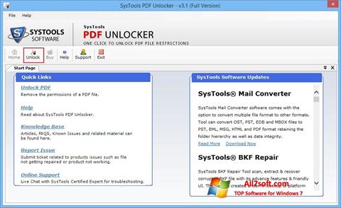 Skærmbillede PDF Unlocker Windows 7