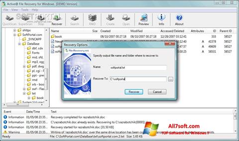 Skærmbillede Active File Recovery Windows 7