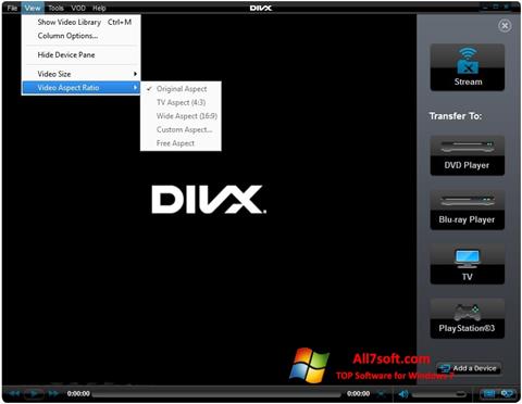 Skærmbillede DivX Player Windows 7