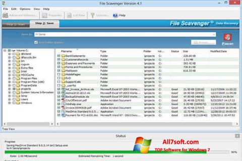 Skærmbillede File Scavenger Windows 7