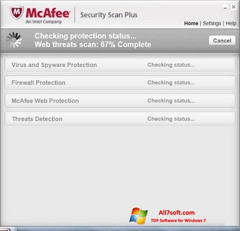 Skærmbillede McAfee Security Scan Plus Windows 7