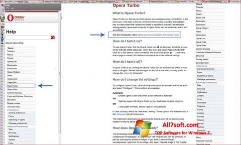 Skærmbillede Opera Turbo Windows 7