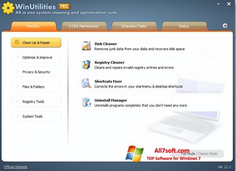 Skærmbillede WinUtilities Memory Optimizer Windows 7