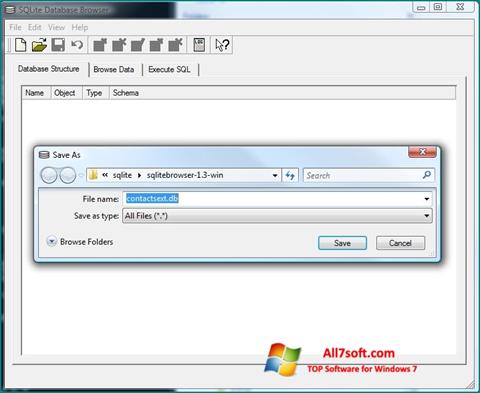 Skærmbillede SQLite Database Browser Windows 7