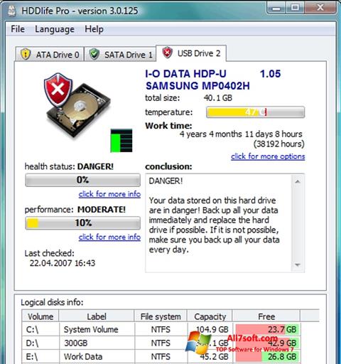 Skærmbillede HDDlife Windows 7