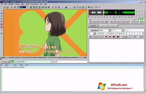 Skærmbillede Aegisub Windows 7