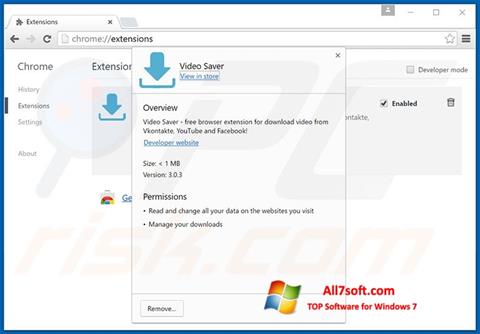 Skærmbillede VideoSaver Windows 7