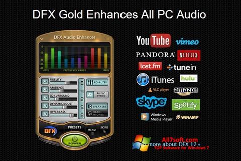 Skærmbillede DFX Audio Enhancer Windows 7