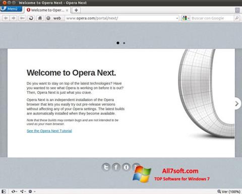 Skærmbillede Opera Developer Windows 7