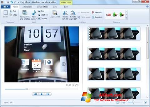 Skærmbillede Windows Movie Maker Windows 7