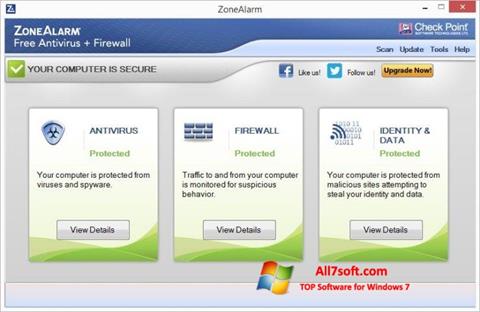Skærmbillede ZoneAlarm Windows 7