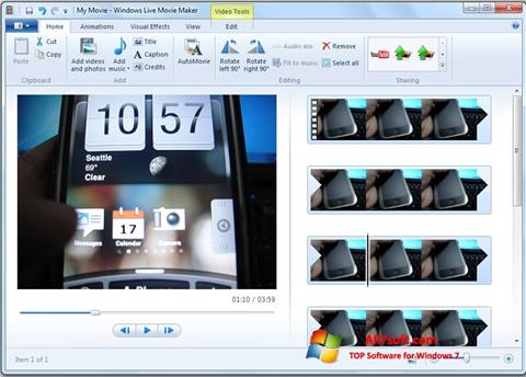 Skærmbillede Windows Live Movie Maker Windows 7