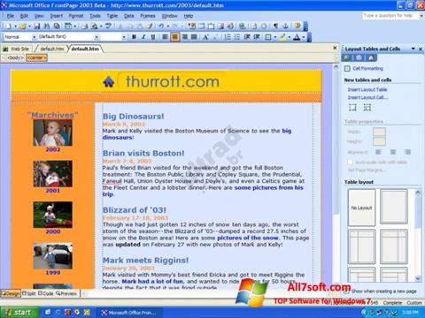 Skærmbillede Microsoft FrontPage Windows 7
