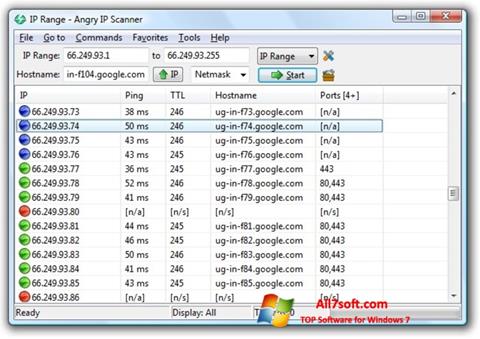 Skærmbillede Angry IP Scanner Windows 7