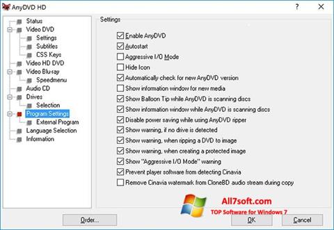 Skærmbillede AnyDVD Windows 7