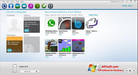 Skærmbillede Nokia PC Suite Windows 7