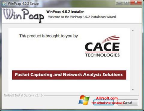 Skærmbillede WinPcap Windows 7