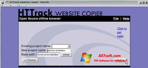 Skærmbillede HTTrack Website Copier Windows 7