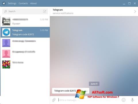 Skærmbillede Telegram Desktop Windows 7