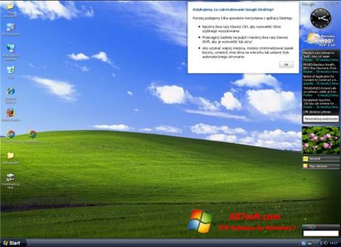 Skærmbillede Google Desktop Windows 7