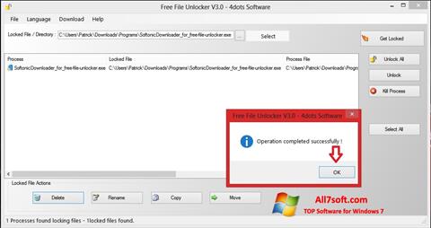 Skærmbillede Free File Unlocker Windows 7