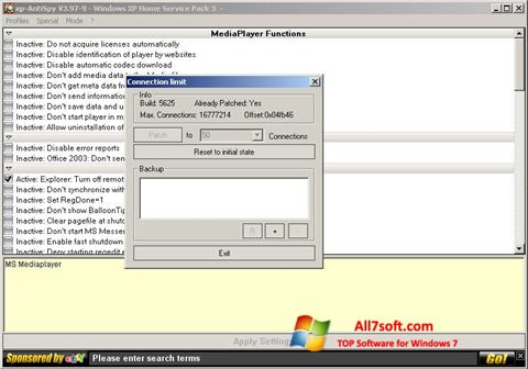Skærmbillede XP-AntiSpy Windows 7