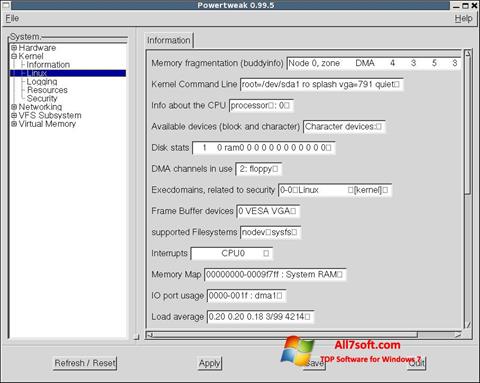 Skærmbillede PowerTweak Windows 7