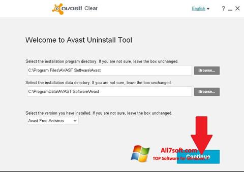 Skærmbillede Avast Uninstall Utility Windows 7