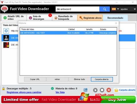 Skærmbillede Fast Video Downloader Windows 7