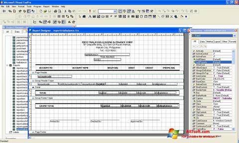 Skærmbillede Microsoft Visual FoxPro Windows 7