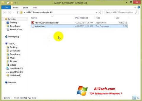 Skærmbillede ABBYY Screenshot Reader Windows 7