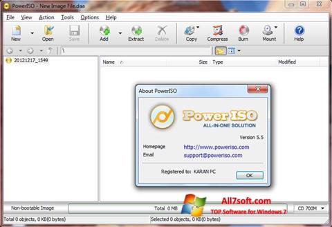 Skærmbillede PowerISO Windows 7