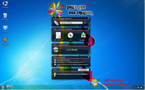 Skærmbillede LinuxLive USB Creator Windows 7