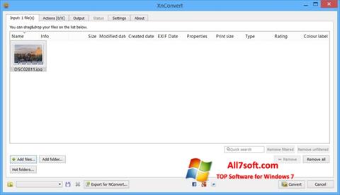 Skærmbillede XnConvert Windows 7