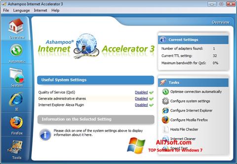 Skærmbillede Ashampoo Internet Accelerator Windows 7