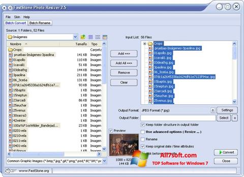 Skærmbillede FastStone Photo Resizer Windows 7
