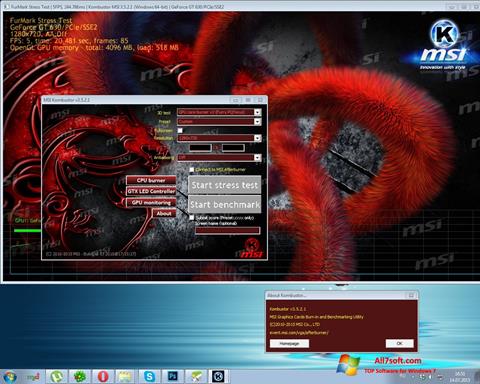 Skærmbillede MSI Kombustor Windows 7