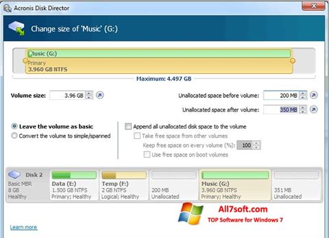 Skærmbillede Acronis Disk Director Windows 7