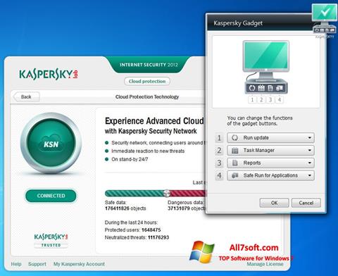 Skærmbillede Kaspersky Internet Security Windows 7