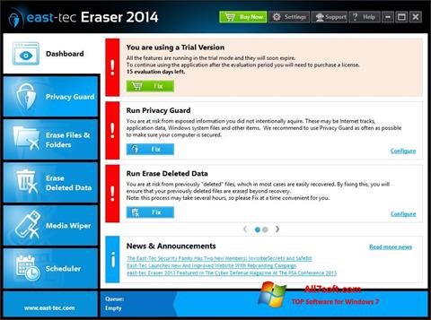 Skærmbillede East Tec Eraser Windows 7