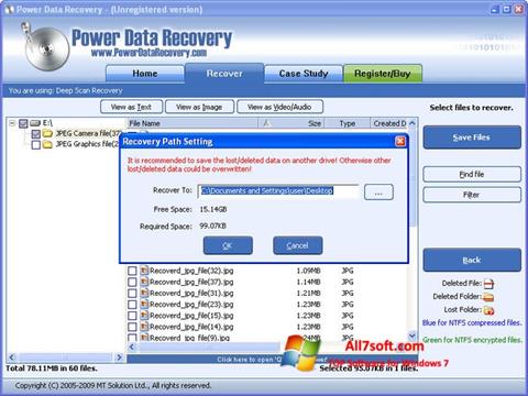 Skærmbillede Power Data Recovery Windows 7