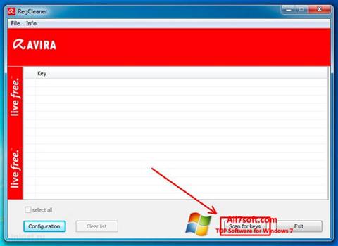 Skærmbillede Avira Registry Cleaner Windows 7
