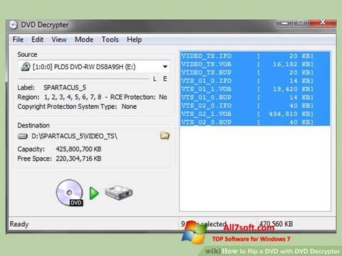 Skærmbillede DVD Decrypter Windows 7