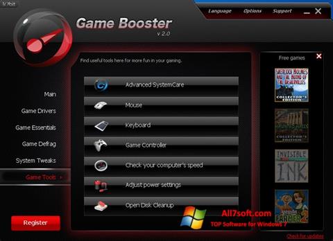 Skærmbillede Game Booster Windows 7