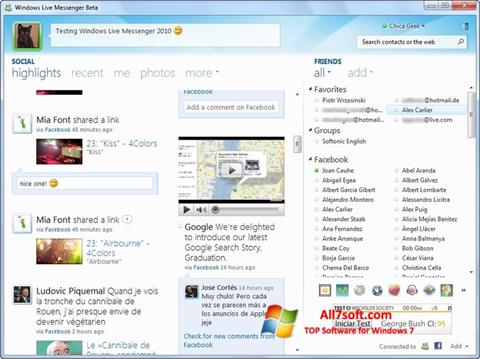 Skærmbillede Windows Live Messenger Windows 7